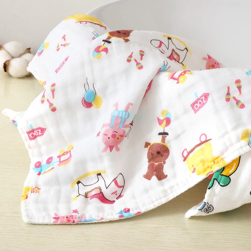 Детское полотенце для лица 25x25 см 6 слоев муслиновое хлопковое мягкое детское