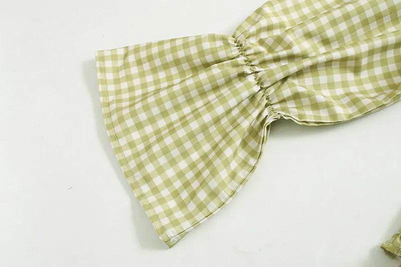 

New women's fashion casual check color matching shirt 2020 ladies pleated sexy turtleneck shirts lightweight fabric female shirt