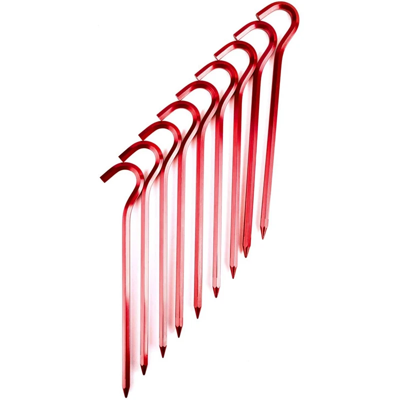 12 шт тент колышки алюминиевые палатки для с крюком шестигранные стержни гвоздей