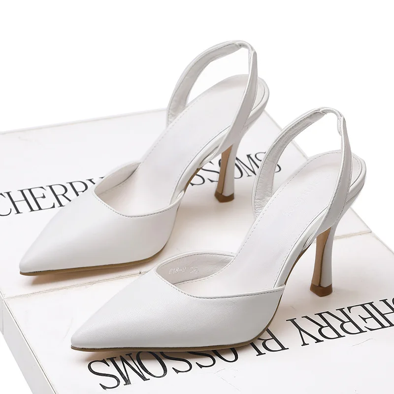 

Сандалии Akexiya женские с острым носком, босоножки на шпильке, кожаные Простые Модные туфли с закрытым носком, в европейском и американском ст...