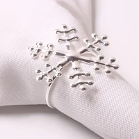 12pcs snowflake wedding party napkin rings napkin buckles wedding table tower rings dinner table decor party banquet supplies