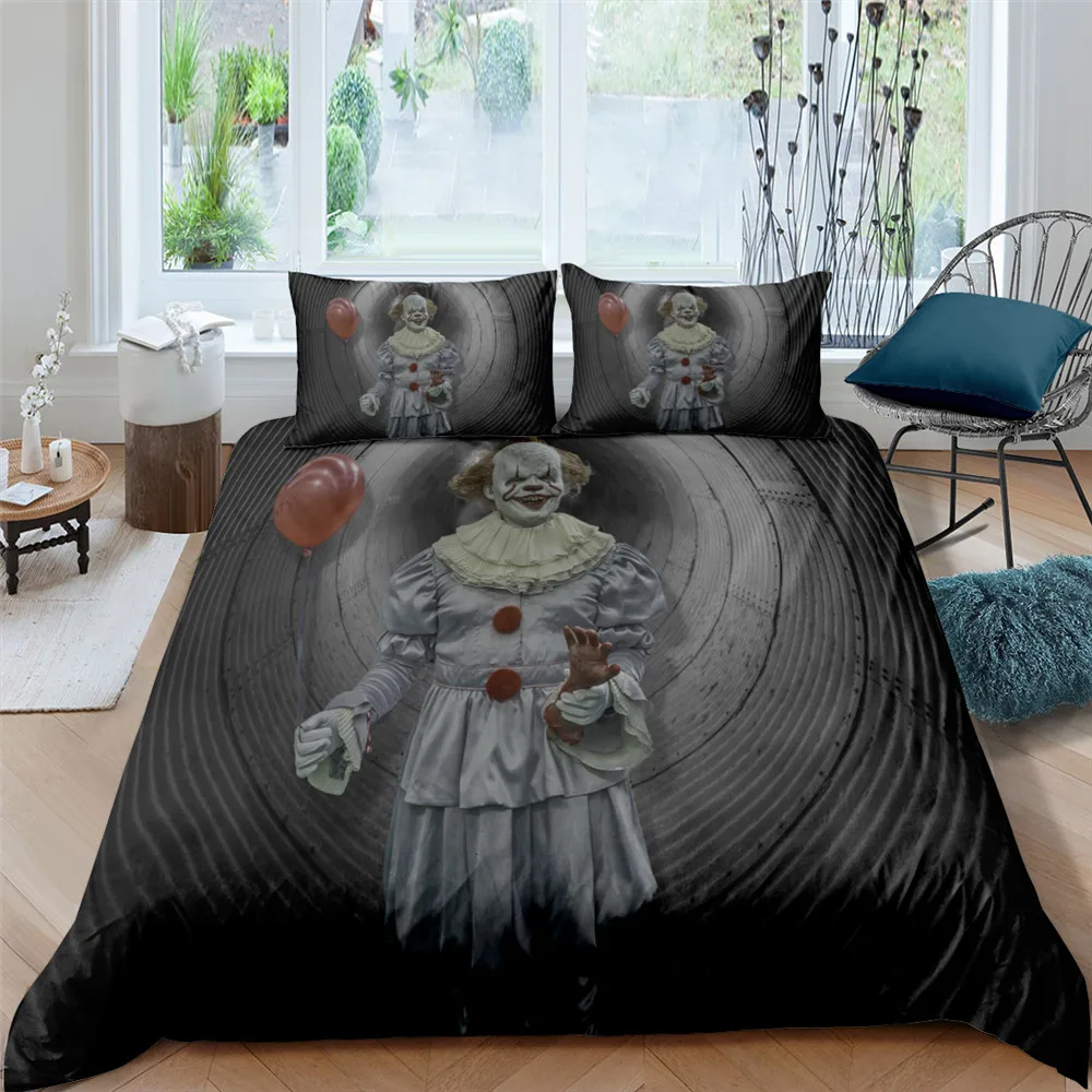 

3D Clown Bedding Set Duvet Cover With Pillowcases Bedcovers Bedclothes Comforter Cover Set Twin Full Queen King Size