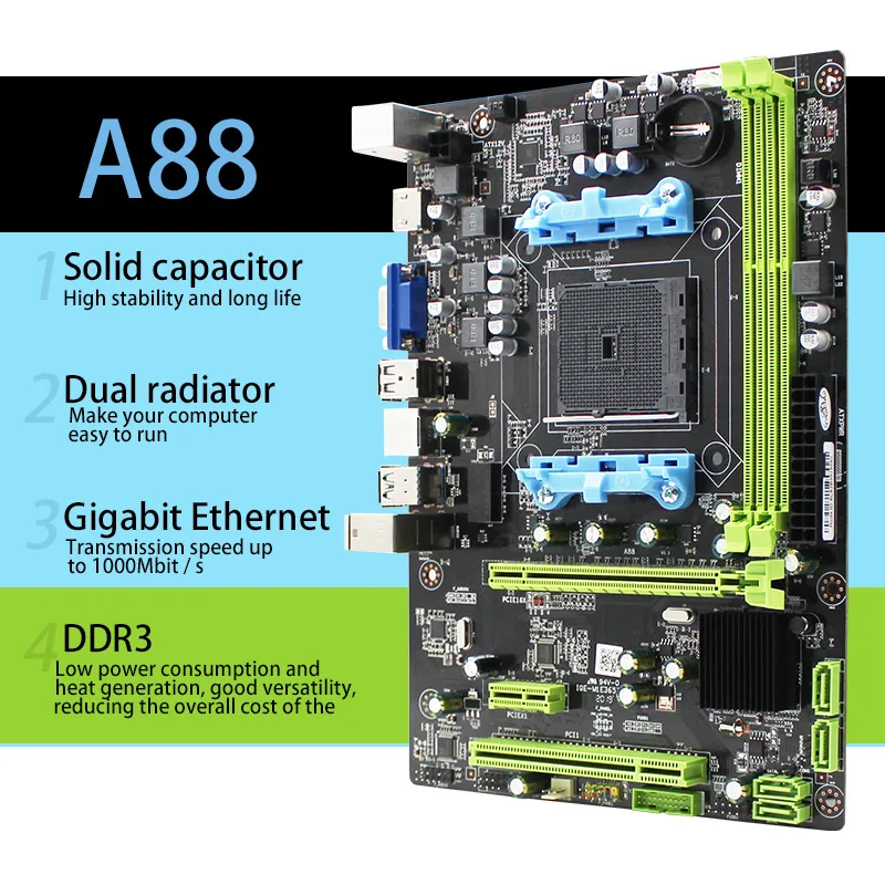 Комплект материнской платы A88 FM2 + процессор AMD A8 5600K 16G(2*8G) 1600 МГц DDR3 память для