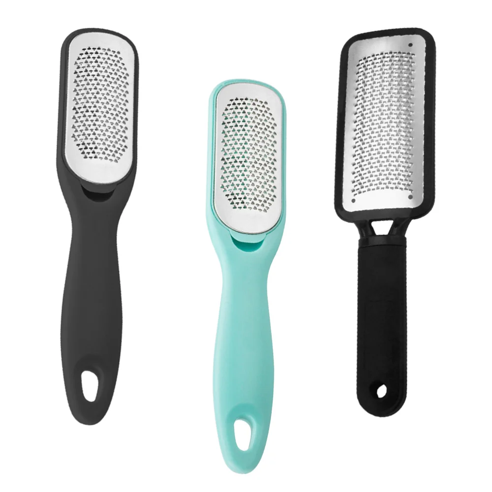 

3Pcs Stainless Steel Foot File Double Sided Dead Skin Remover Callus Grinder Foot Grinding Tool (Black, Blue, Brilliant Black)