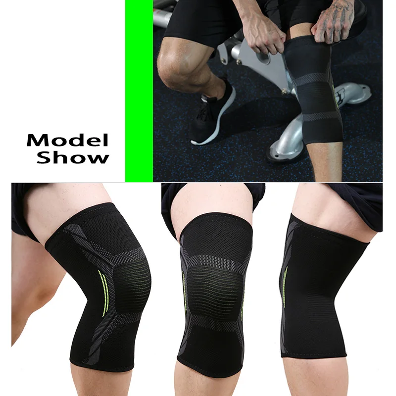 

High 2pcs Sports Knee Brace Elastic Compression Non-slip Fitness Running Cycling Knee Pad DOG88