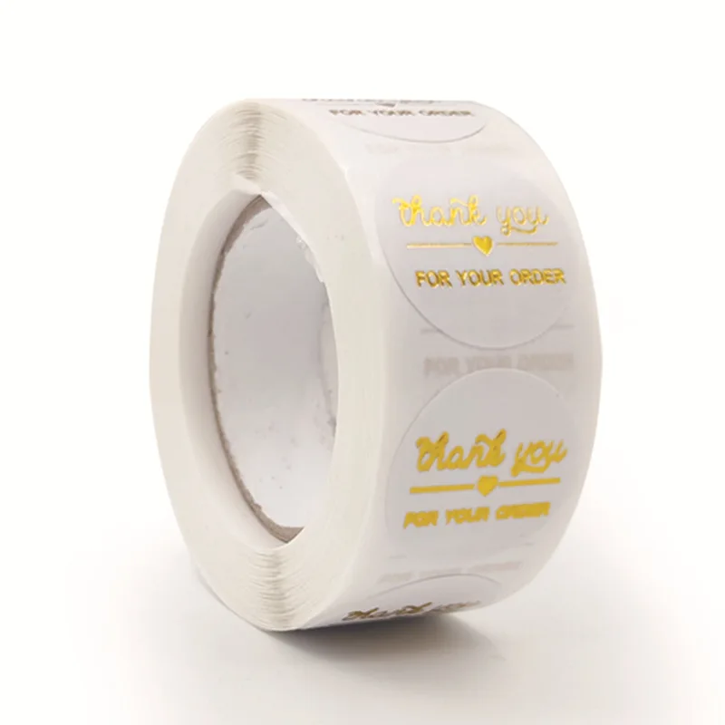 

500Pcs 1Inch/ 2.5CM Golden Thank You Label Stickers for Gift Card Box Package Party Wrapping Decorate Baking Food Small Business