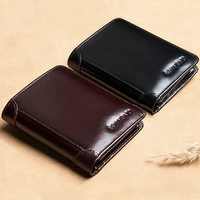 rfid mens wallet genuine leather vintage black purse for men mini card holder male short wallet high quality wallet 2020