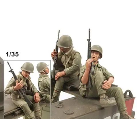 Фигурка из неокрашенной смолы в масштабе 1/35 фигурка экипажа ACAV во Вьетнаме война