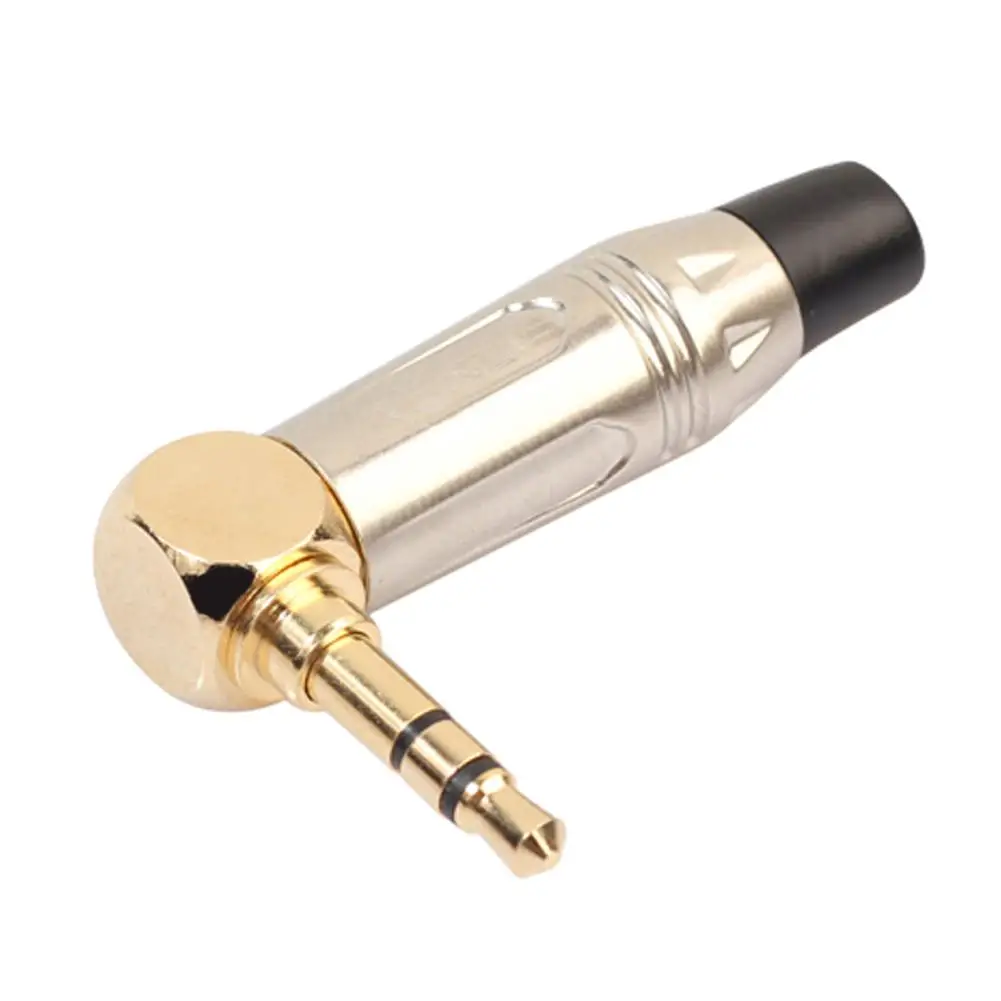 Позолоченный 3 5 мм стерео разъем (под углом 90 градусов) RCA штекер наушники пайки