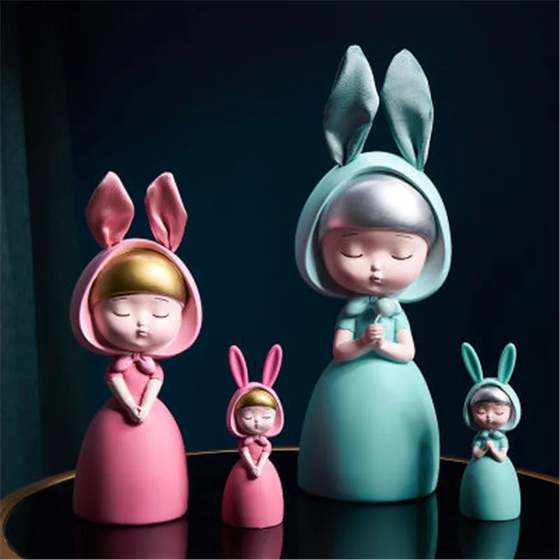 

Bao Guang Ta Nordic Creative Girl Statue Cute Home Decor Living Room Bedroom Desktop Decoration Figurines Girl Gift A2654