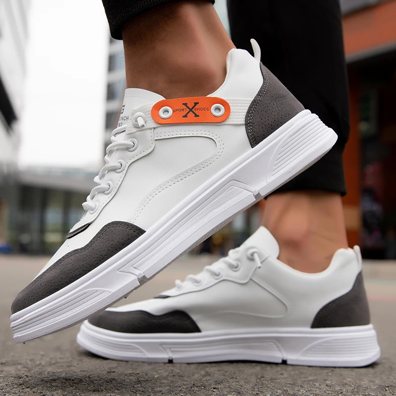

Non-slip men sneakers White breathable casual men shoes Outdoor walking shoes Fashion men flat shoes High-quality leather shoes