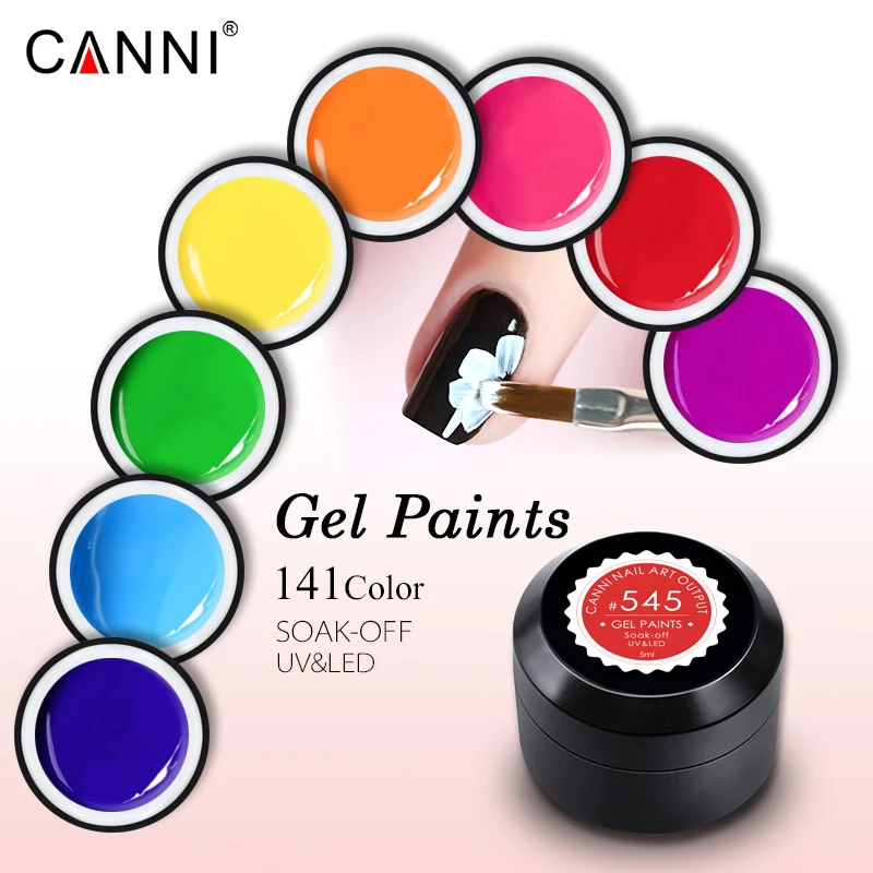 Гель-лак CANNI, 5 мл, 141 цветов, замачиваемый УФ-светодиодный гель, сделай сам, французский Гель-лак VENALISA, эмалированный дизайн, лак для ногтей, Цветной Гель-лак