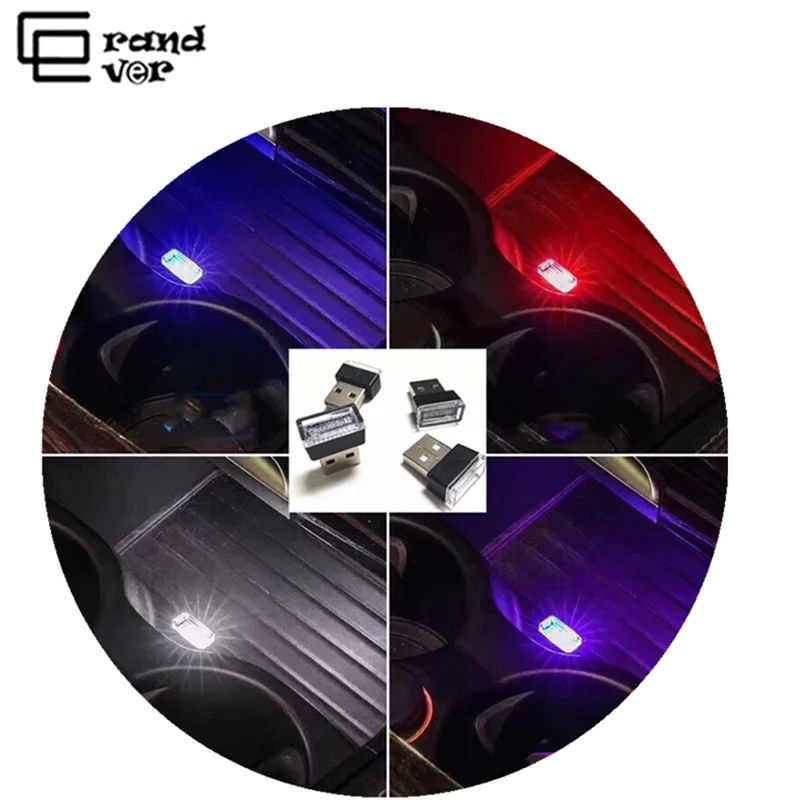 Мини светодиод машины Свет USB атмосферный свет авто Интерьер лампы в автомобиле