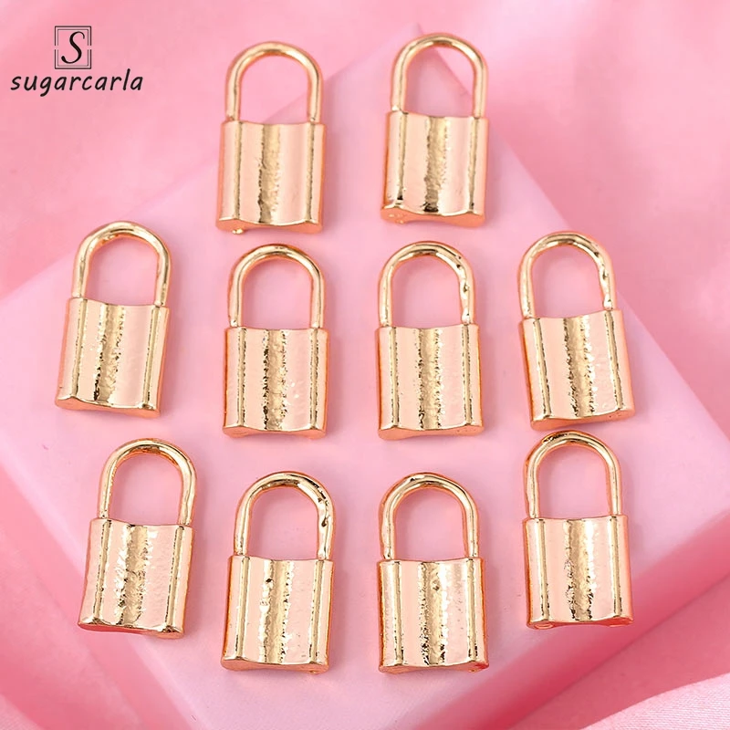 

Zinc Alloy Golden Metal Vintage Padlock Charms 10Pcs/set Punk Hip Hop Lock Pendant For DIY Necklace Jewelry Making Accessories