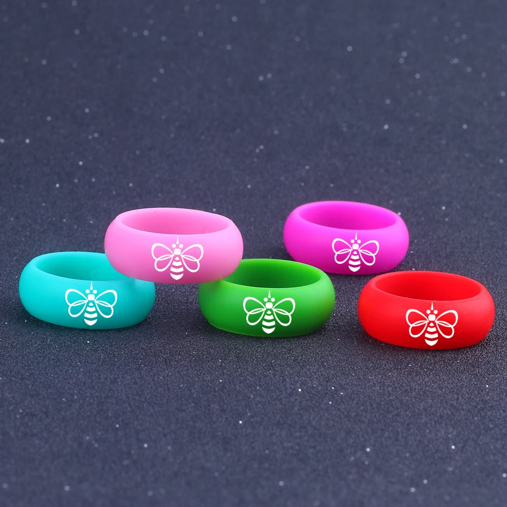 Customized LOGO Butterfly Silicone Rings for Couples Sports Rubber Ring Wedding Band Jewelry |