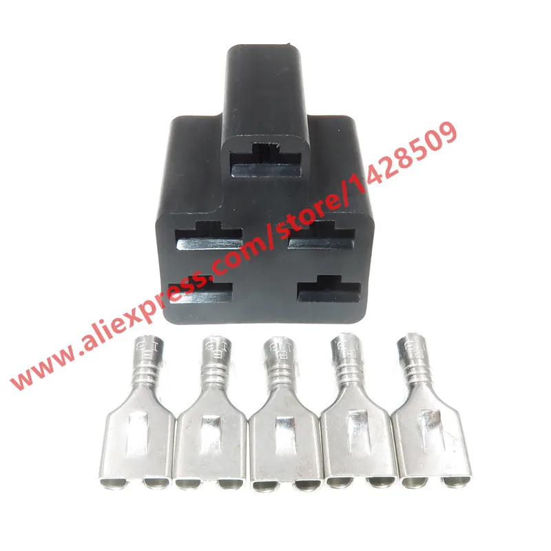 

10 Sets 5 Pin Auto High Current Connector High Power Harness Plug 6.3mm Female Plugs