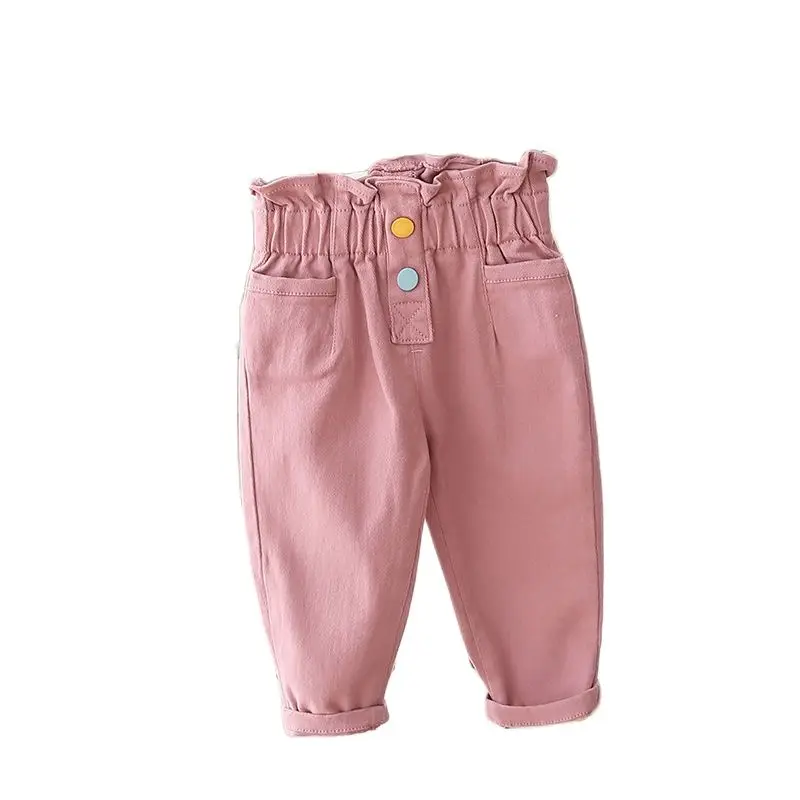 

VIDMID Girls overalls 2021 new spring and autumn western style trousers high waist baby casual pants P4460