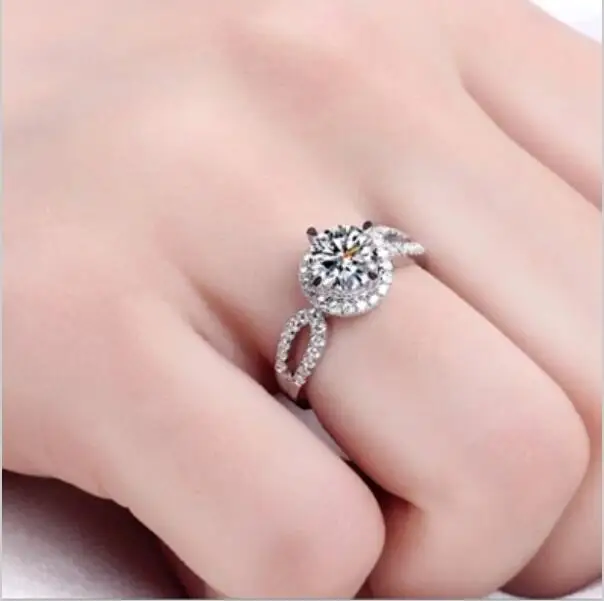 Cross 925 silver ring finger Fashion 1ct round Simulated Diamond CZ Rings for Women | Украшения и аксессуары