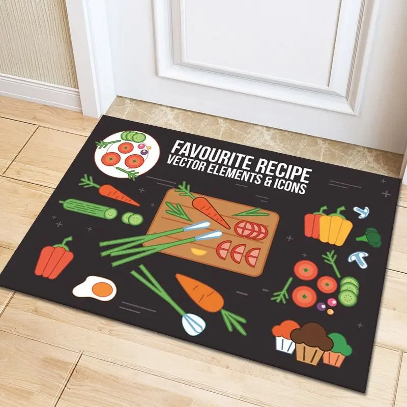 

Home Floor Mat 3D Printed Kitchen Rug Door Mats Kitchen Carpets Anti-Slip Welcome Indoor Doormat Carpet for Living Room Washable