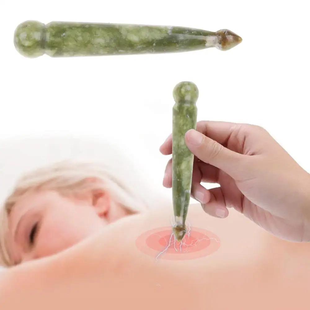 Натуральный Нефритовый камень массажная палка для иглоукалывания инструмент