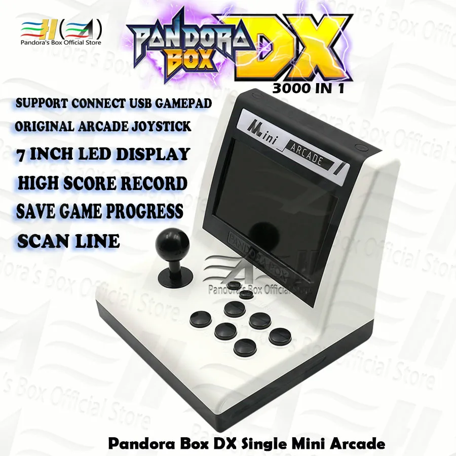 Pandora Box DX ретро мини Аркада 7 дюймов светодиодный дисплей одиночный бартоп 3000 в 1