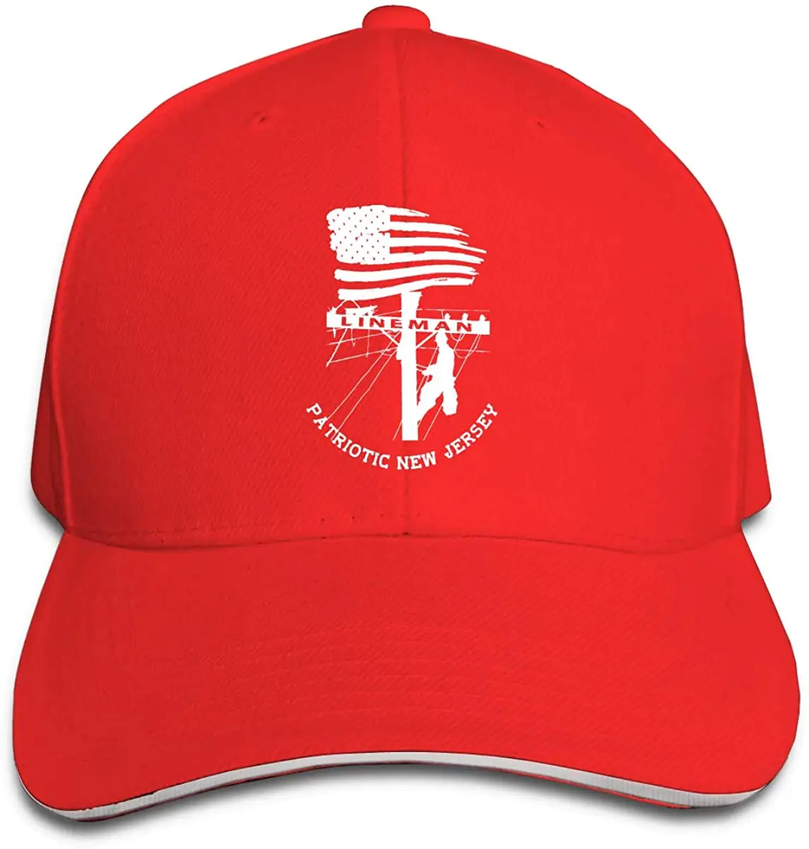 

Patriotic New Jersey Power Pole Electric Cable Lineman Unisex Hats Trucker Hats Dad Baseball Hats Driver Cap