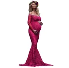 Платья для беременных реквизит для фотосъемки Сексуальное Платье макси с открытыми плечами и длинным рукавом для беременных Одежда для фотосъемки беременных женщин