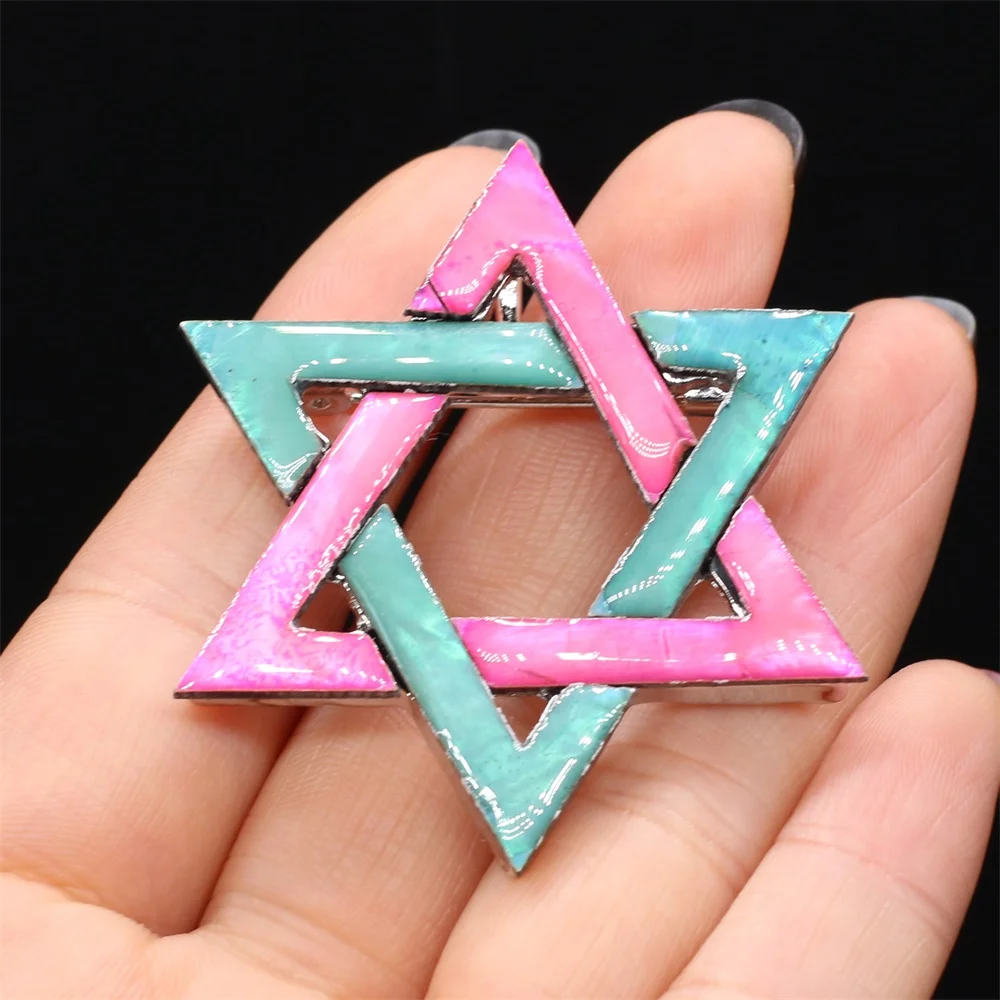 

Natural Shell Five-pointed Star Brooches Pins Party for Women Girls Gift Jewelry Charm Accessories Size 50x50mm