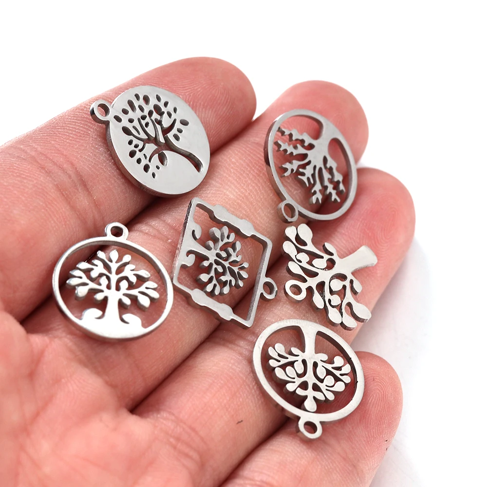 Semitree 10 шт смешанные цвета Нержавеющая сталь Подвески &quotДерево жизни&quot Подвеска