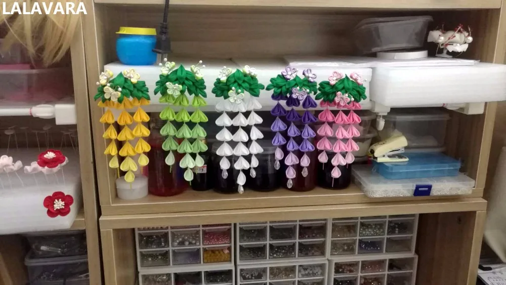 LALAVARA азиатские заколки kanzashi Sakura Lucky birds аксессуары для волос Свадебные Заколки Для Волос