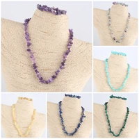natural stone labradorite tiger eye amazonite crystal stone chip beads necklace beaded bracelets set for women men jewelry