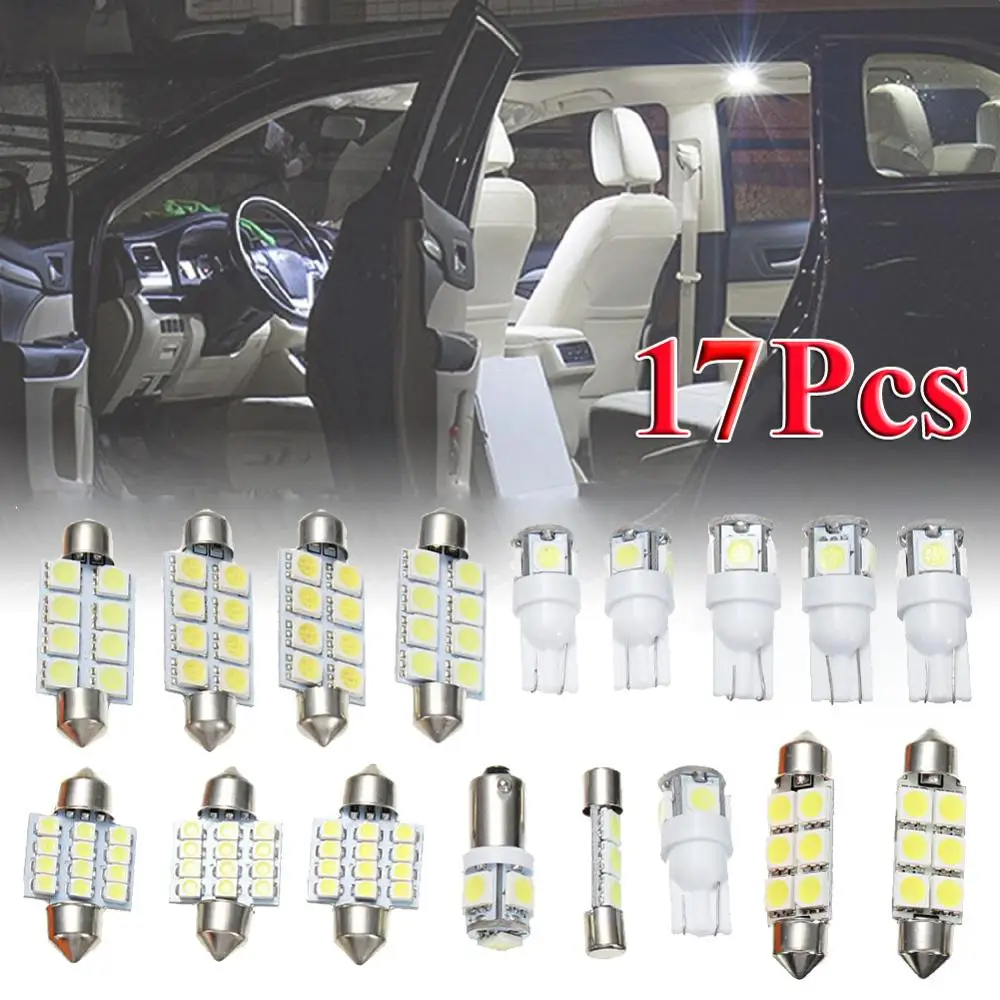 

17x светодиодный авто Интерьер Карта Купол номерной знак замена светильник комплект белая лампа набор для Volvo V70 XC70 салона светодиодный свети...