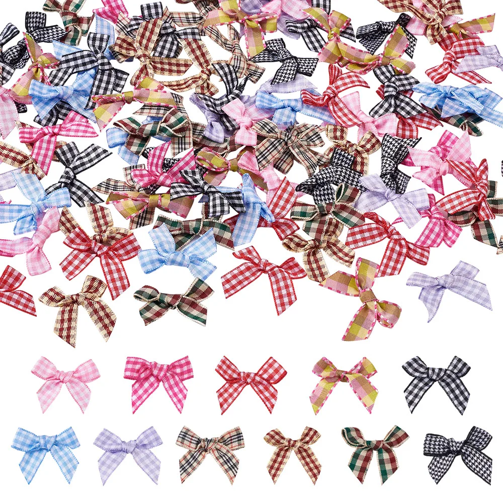 110 ~ 200 шт Смешанные Цвет шотландская клетка полиэстерные Ленточные фатиновой