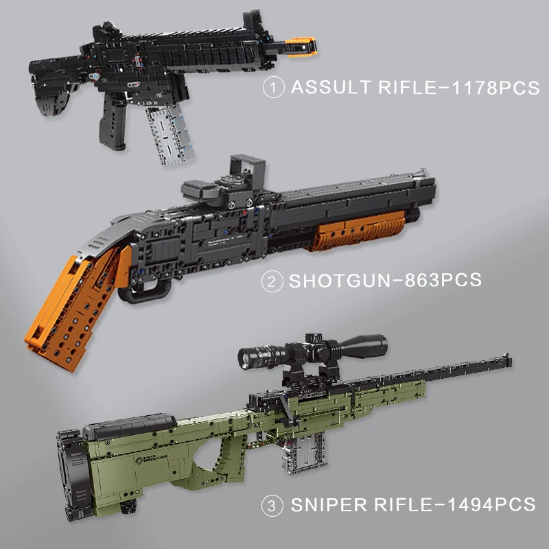 

Military Technical Series Guns Assault Rifle Can Fire Bullets Set HK416D Model Building Blocks Bricks Toys For Boys DIY Gifts