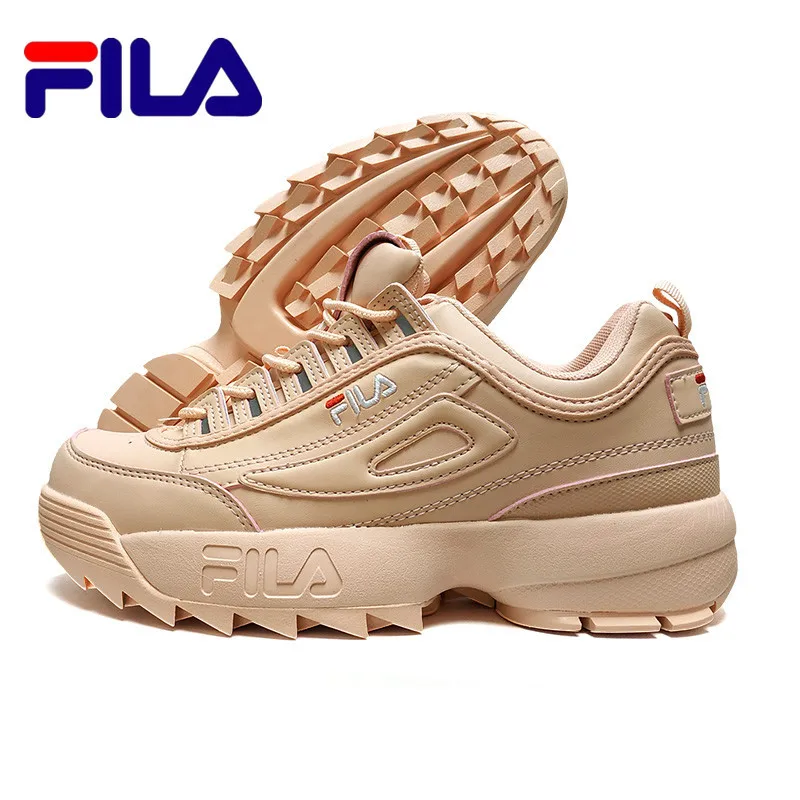 Розовые женские кроссовки для бега FILA Disruptor II 2 утолщенные Леггинсы ремонта ног