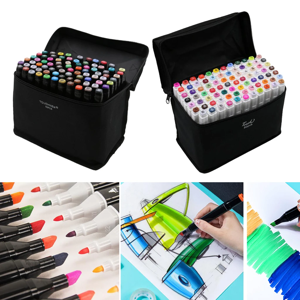 

80 Colors / Set Alcohol Graphic Art Dual Tip Drawing Marker Pen