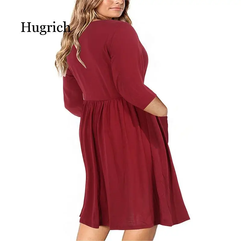 Большой размер платье для полных мм 2020 женское летнее свободный карман дизайн