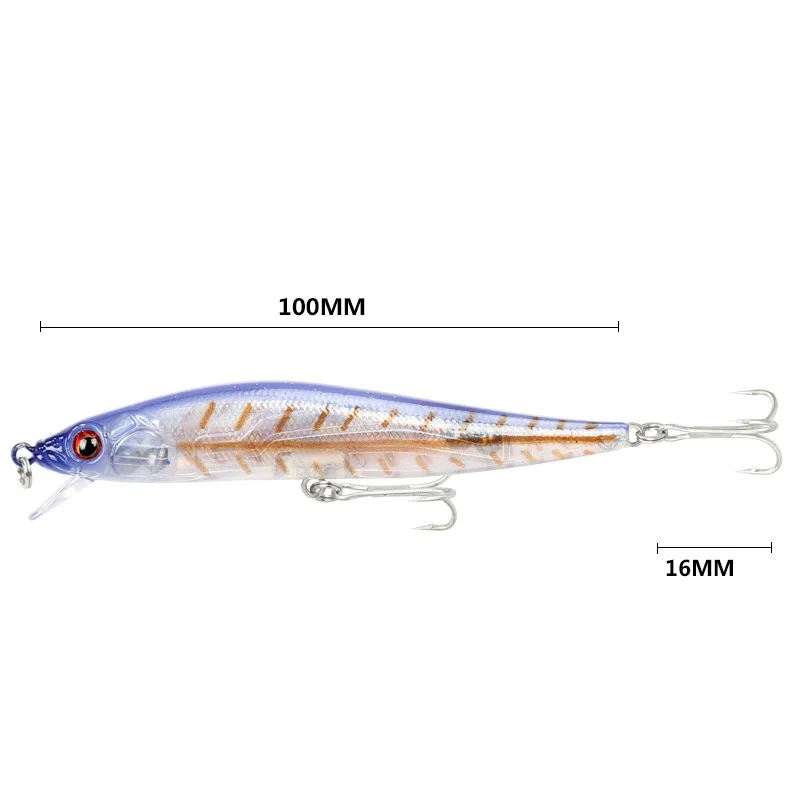 

Искусственная плавающая пластиковая жесткая приманка с тройным крючком, 5 цветов, 10 см/10,3 г