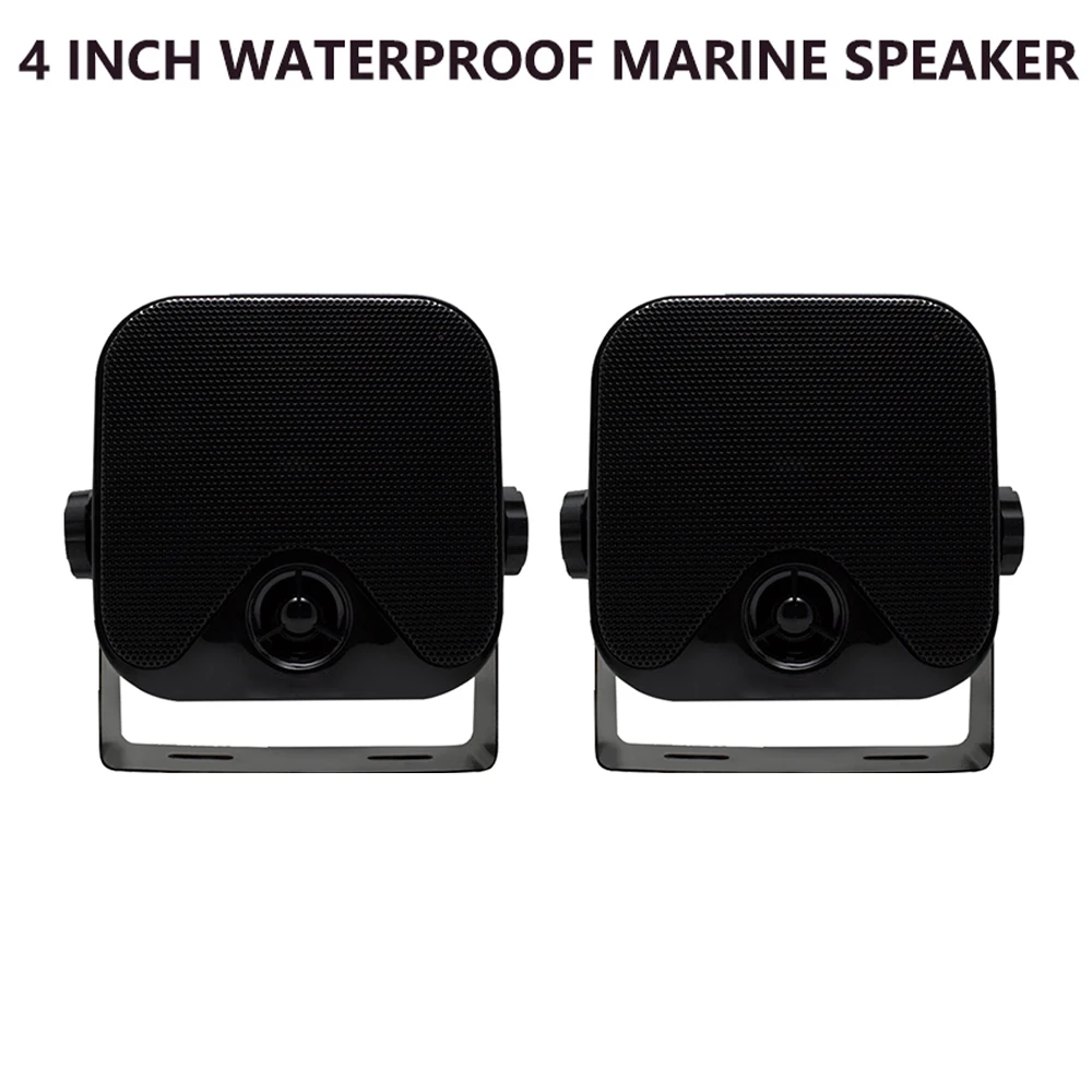 1 Pair 100Watts 4Inch Waterproof Marine Speaker Box Heavy Duty Boat Outdoor Music Speaker For ATV UTV Golf Cart Truck Motorcycle