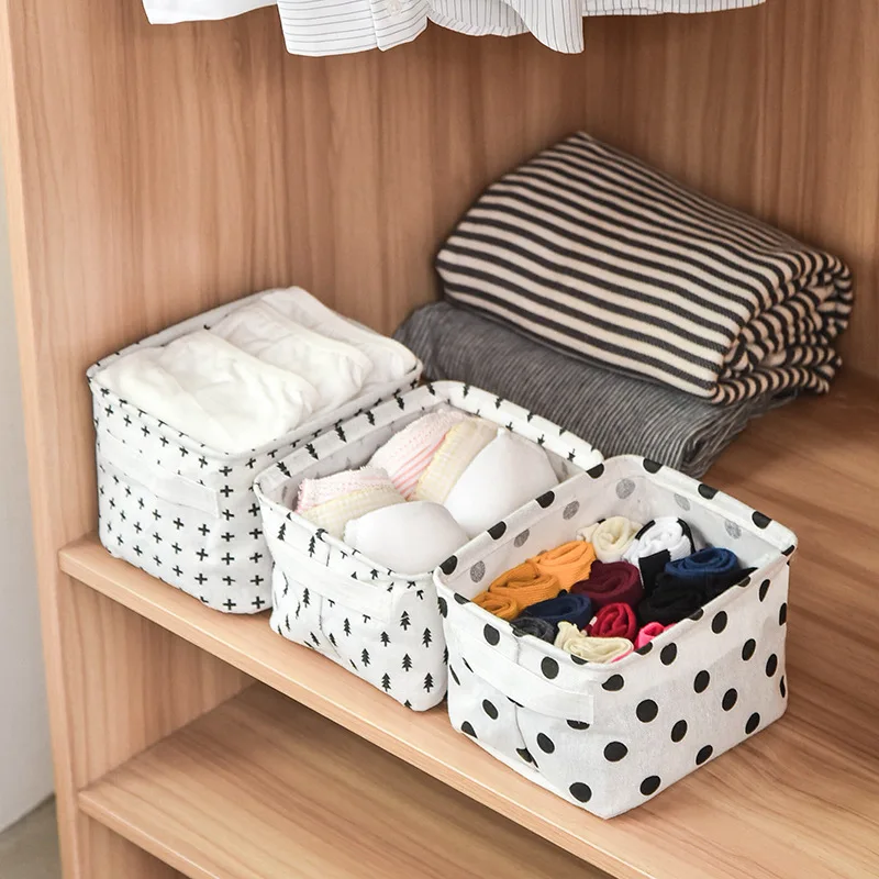 

Linen Desktop Storage Basket Waterproof Toy Sundries Storage box Cosmetic Underware high quality Storage Organizer Home storage