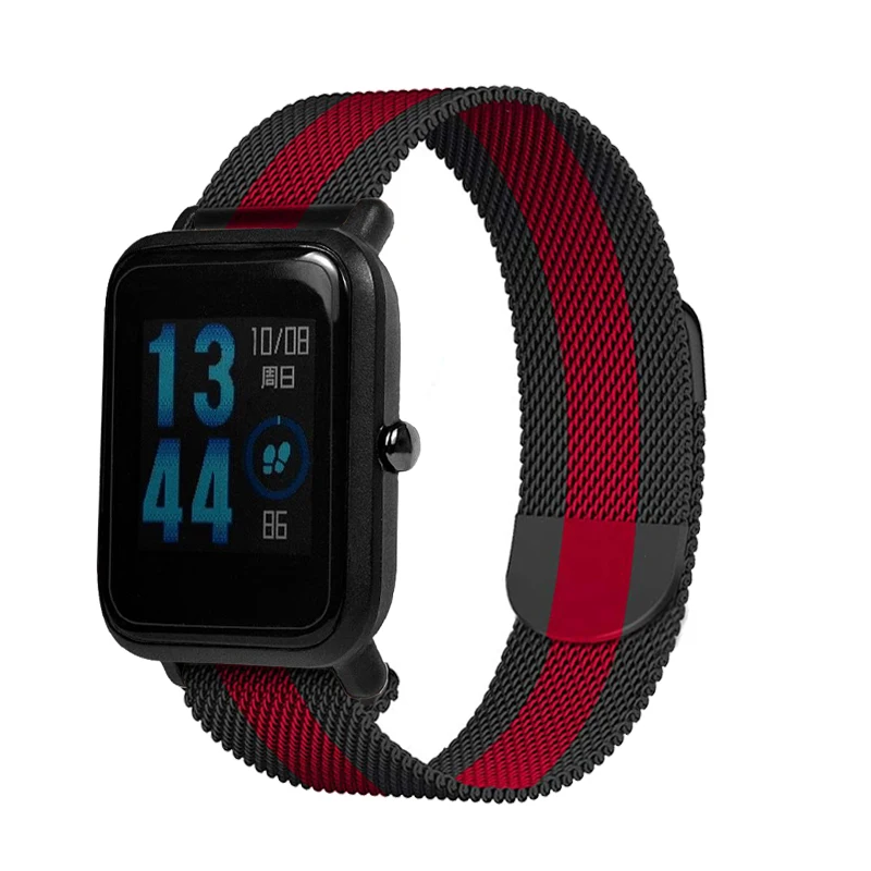 Миланский ремешок из нержавеющей стали для Huami Amazfit Bip BIT Lite Молодежные умные часы быстросъемные шпильки металлический браслет