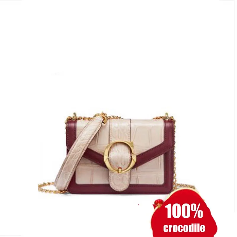 

Крокодиловая женская сумка gete из натуральной кожи, модная дамская сумочка на одно плечо, удобная американская крокодиловая сумка с клапано...