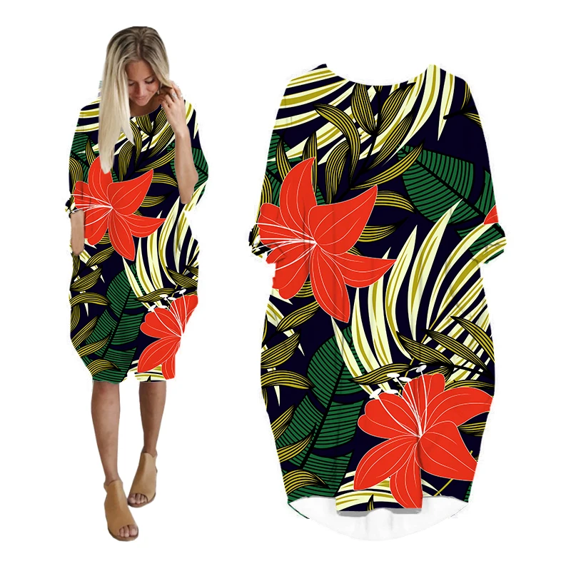 

3D Print Fashion Dress Colored Leaves Funny Harajuku Reggae Woman Dress Long-sleeve Dresses for Women Clothing