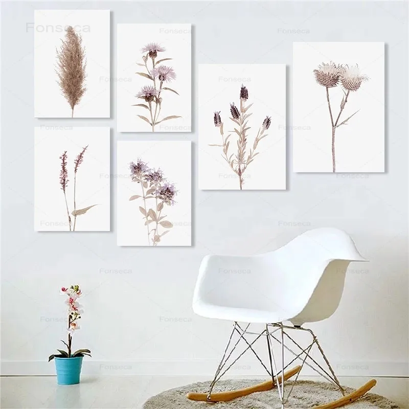 

Botanical Flowers Wall Art Canvas Painting Fresh Nordic Posters and Prints Modular Pictures for Living Room Home Decoration