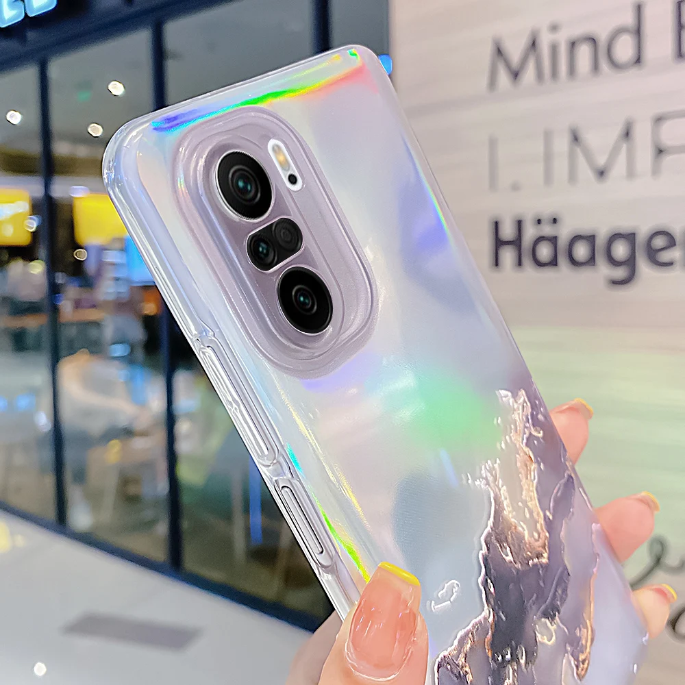 transparent phone case for xiaomi poco x3 pro nfc f3 m3 case laser cover for xiaomi redmi note 10 9 pro max mi11 lite ultra case free global shipping
