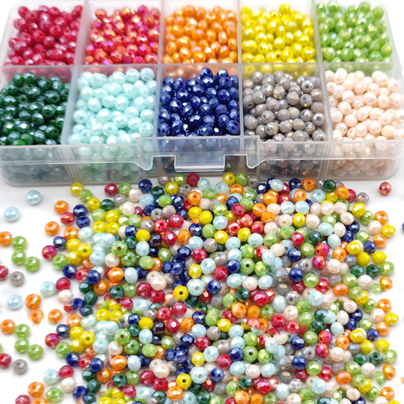 

2 3 4 6 8mm Czech Crystal Shiny Faceted Glass Beads Loose Spacer Round Beads for Jewelry Making Necklace Bracelet Accessories