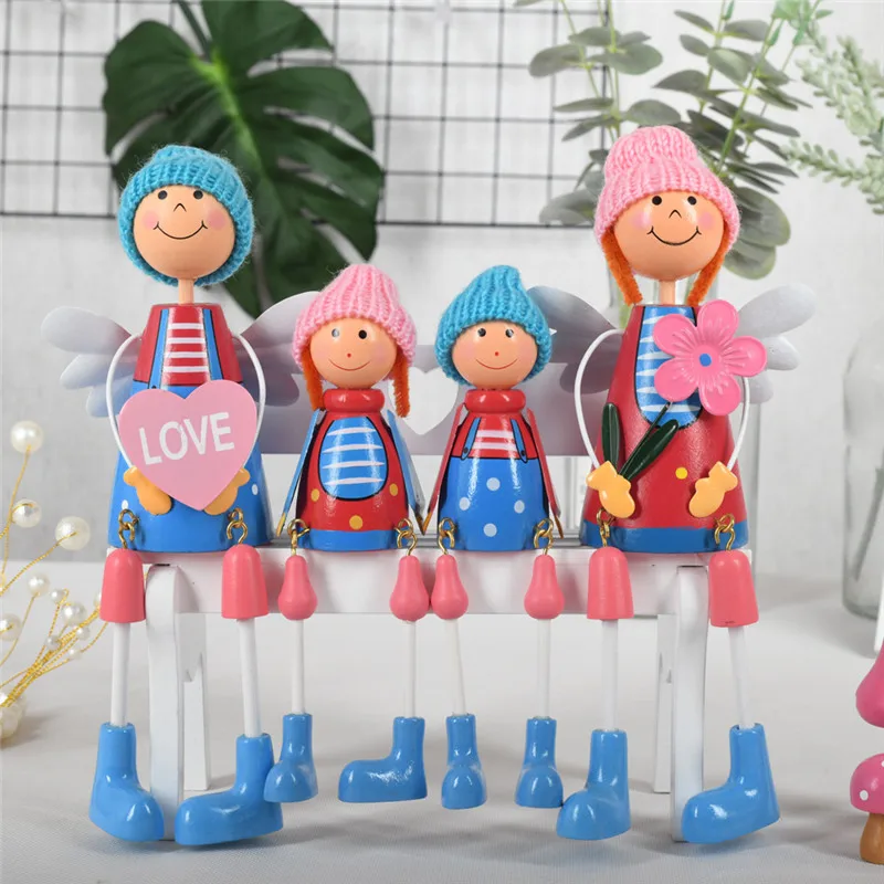 4 шт./компл. творческий пастырской Стиль деревянной стене висит ноги куклы