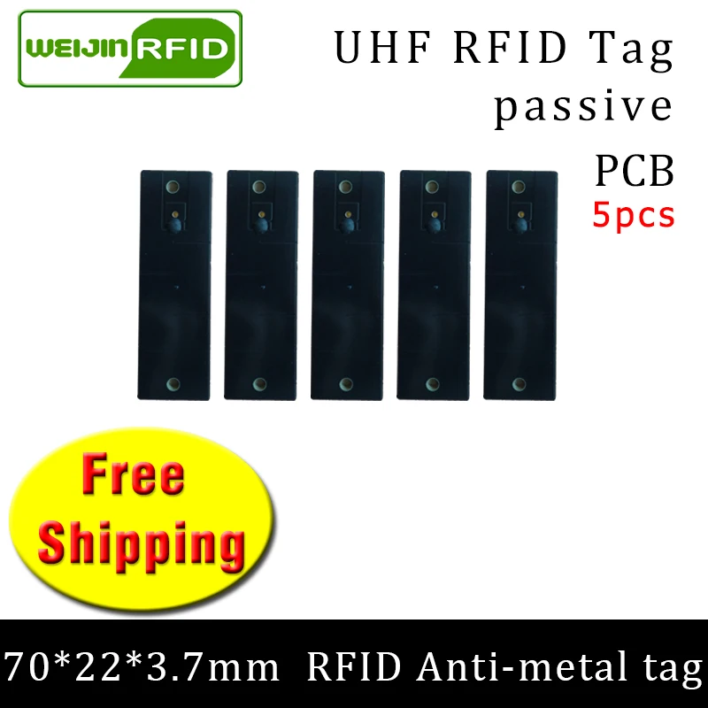UHF RFID Метка 915 МГц 868 Alien H3 EPC 5 шт. Бесплатная доставка 70*22*3 7 мм механическое
