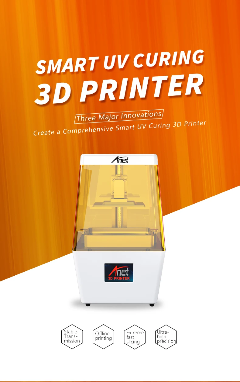 Anet N4 lcd 3d принтер UV SLA 3D Принтер lcd 3,5 ''lcd слайсер свет-отверждения Impresora настольный сенсорный экран Imprimante 3d принтер