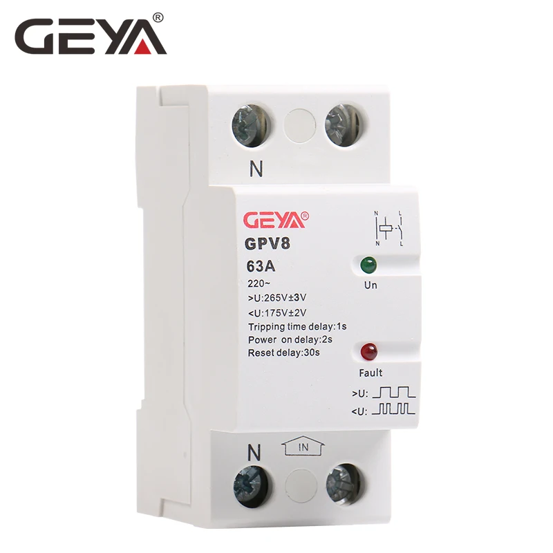 GEYA 2Pole Din Rail автоматическое восстановление защитное устройство от перенапряжения